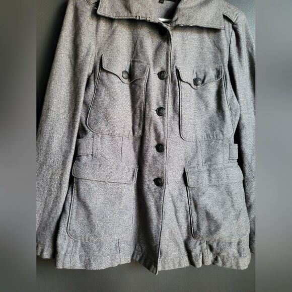 Vintage Rag & Bone Gray Black Utility Military Jacket Sz 8 Cotton - Picture 2 of 11